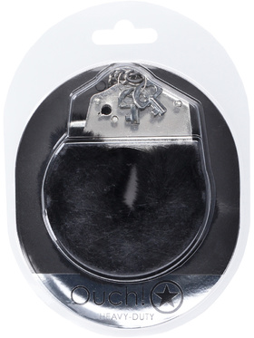 Ouch!: Heavy-duty Fluffy Handcuffs, svart