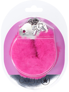Ouch!: Heavy-duty Fluffy Handcuffs, rosa
