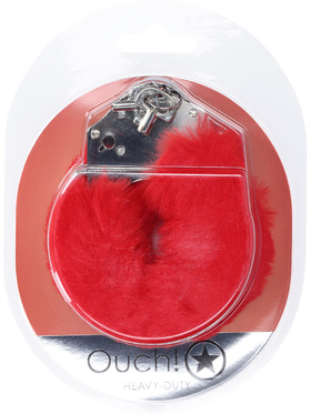 Ouch!: Heavy-duty Fluffy Handcuffs, röd