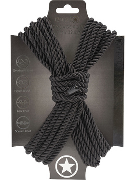Ouch!: Polyester Bondage Rope, 10m, svart