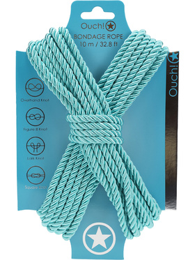 Ouch!: Polyester Bondage Rope, 10m, turkos