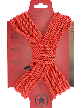 Ouch!: Polyester Bondage Rope, 10m, röd