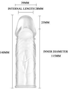 Baile: Extra, Stretchable Penis Sleeve, 14 cm