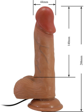 Beautiful Catoblepas: Slide-Skin Vibrating Dildo, 21 cm, mörk