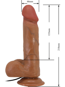Beautiful Bahamut: Slide-Skin Vibrating Dildo, 22 cm, mörk