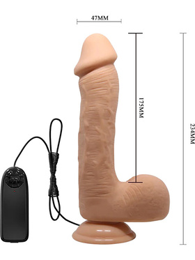 Beautiful Johnson: Realistisk Dildovibrator med Sugpropp, 23 cm, ljus