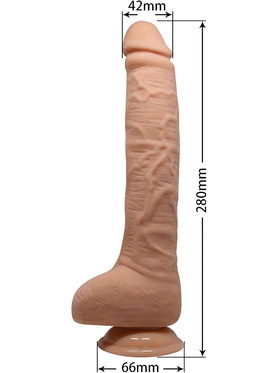Beautiful Dick: Realistisk Dildovibrator med Sugpropp, 28 cm, ljus