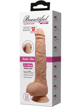 Beautiful Dick: Realistisk Dildovibrator med Sugpropp, 28 cm, ljus