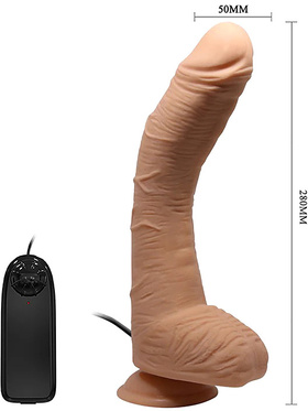 Beautiful Alex: Realistisk Dildovibrator med Sugpropp, 28 cm, ljus