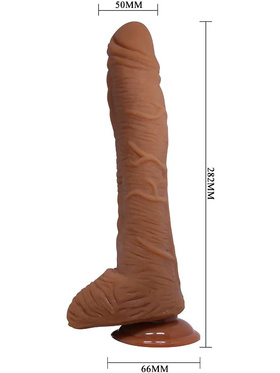 Beautiful Alex: Realistisk Dildo med Sugpropp, 28 cm, mörk