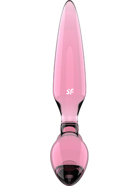 Satisfyer: Triple Crystal 2, Glass Dildo, rosa