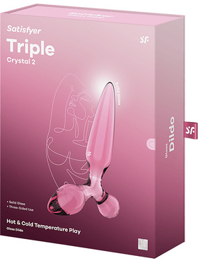 Satisfyer: Triple Crystal 2, Glass Dildo, rosa