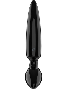 Satisfyer: Triple Crystal 1, Glass Dildo, svart