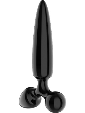 Satisfyer: Triple Crystal 1, Glass Dildo, svart