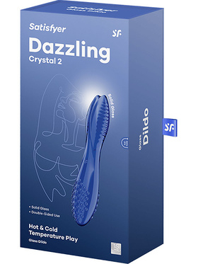 Satisfyer: Dazzling Crystal 2, Glass Dildo, blå