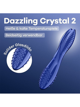 Satisfyer: Dazzling Crystal 2, Glass Dildo, blå