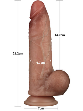 LoveToy: Sliding Skin Pro Silicone Dildo, 21 cm
