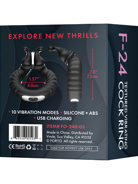 Forto: F-24 Textured Vibrating Cock Ring