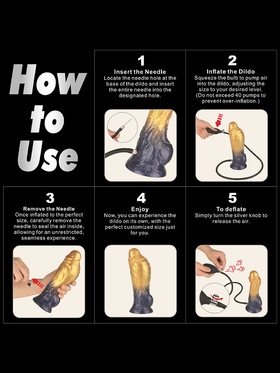 LoveToy: Aerosx, Dual Density Inflatable Dildo, 19 cm, guld/svart LoveToy: Aerosx, Dual Density Inflatable Dildo, 19 cm, guld/svart