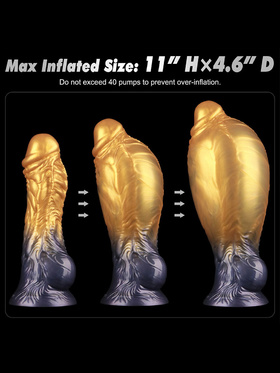 LoveToy: Aerosx, Dual Density Inflatable Dildo, 19 cm, guld/svart LoveToy: Aerosx, Dual Density Inflatable Dildo, 19 cm, guld/svart