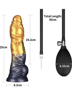 LoveToy: Aerosx, Dual Density Inflatable Dildo, 25 cm, guld/svart LoveToy: Aerosx, Dual Density Inflatable Dildo, 25 cm, guld/svart