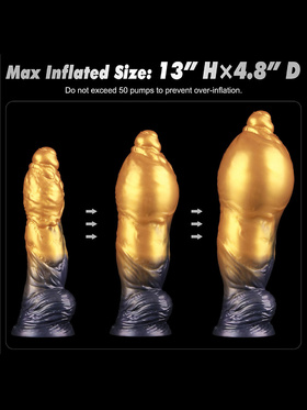 LoveToy: Aerosx, Dual Density Inflatable Dildo, 25 cm, guld/svart LoveToy: Aerosx, Dual Density Inflatable Dildo, 25 cm, guld/svart