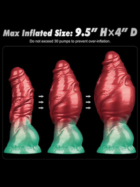 LoveToy: Aerosx, Dual Density Inflatable Dildo, 19 cm, röd/grön LoveToy: Aerosx, Dual Density Inflatable Dildo, 19 cm, röd/grön