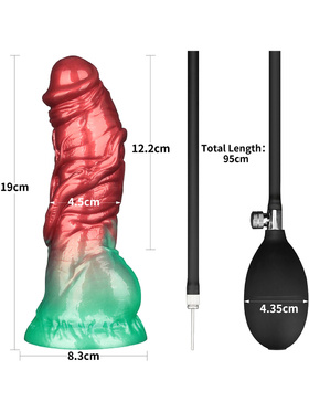 LoveToy: Aerosx, Dual Density Inflatable Dildo, 19 cm, röd/grön LoveToy: Aerosx, Dual Density Inflatable Dildo, 19 cm, röd/grön