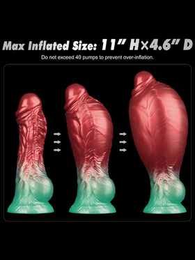 LoveToy: Aerosx, Dual Density Inflatable Dildo, 21 cm, röd/grön LoveToy: Aerosx, Dual Density Inflatable Dildo, 21 cm, röd/grön