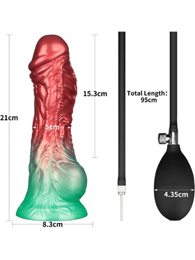 LoveToy: Aerosx, Dual Density Inflatable Dildo, 21 cm, röd/grön LoveToy: Aerosx, Dual Density Inflatable Dildo, 21 cm, röd/grön