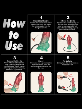 LoveToy: Aerosx, Dual Density Inflatable Dildo, 25 cm, röd/grön LoveToy: Aerosx, Dual Density Inflatable Dildo, 25 cm, röd/grön