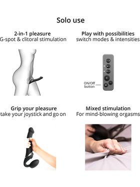 Strap-On-Me: Multi Orgasm Bendable Strap-On Vibrator, M, rosa