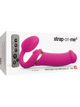 Strap-On-Me: Multi Orgasm Bendable Strap-On Vibrator, XL, rosa
