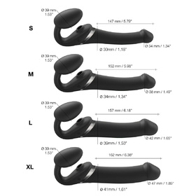 Strap-On-Me: Multi Orgasm Bendable Strap-On Vibrator, S, svart