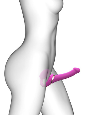 Strap-On-Me: Multi Orgasm Bendable Strap-On Vibrator, S, rosa