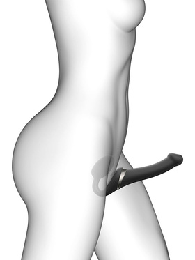 Strap-On-Me: Multi Orgasm Bendable Strap-On Vibrator, L, svart