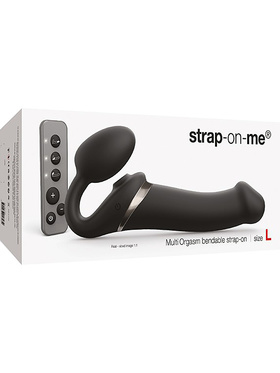 Strap-On-Me: Multi Orgasm Bendable Strap-On Vibrator, L, svart