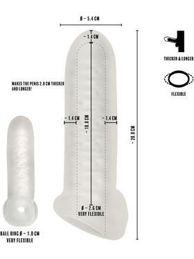 Rebel: Thickening Sleeve with Ball Ring, 20 cm