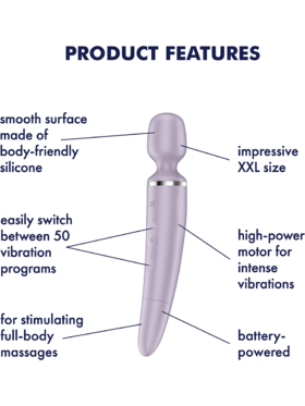 Satisfyer: Wand-er Woman, Battery Powered Wand Vibrator, lila